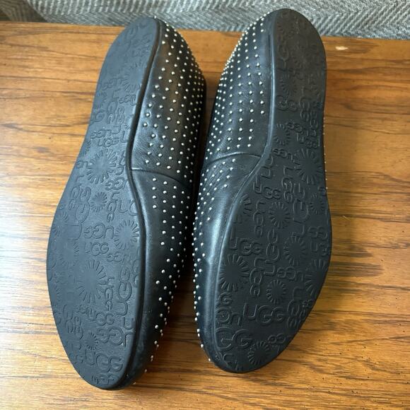 UGG Alloway Studded Black Loafers Shoes Slip On Flats F27012L Women's Size 8 - Picture 2 of 5